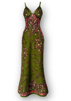 Gert - Johan Coetzee botanical bias cut dress - Gert - Johan Coetzee