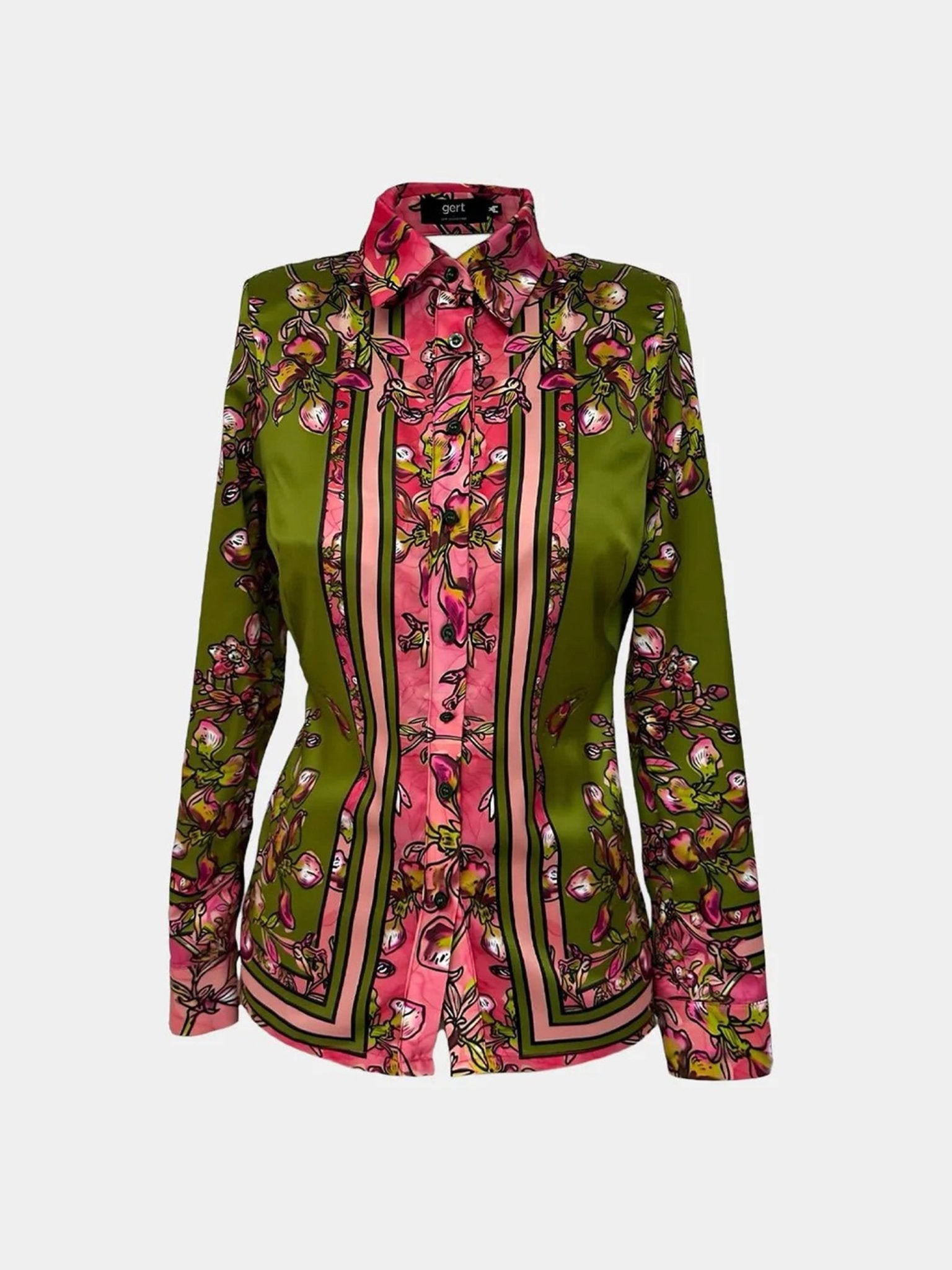 Gert - Johan Coetzee Botanical blouse in olive - Gert - Johan Coetzee