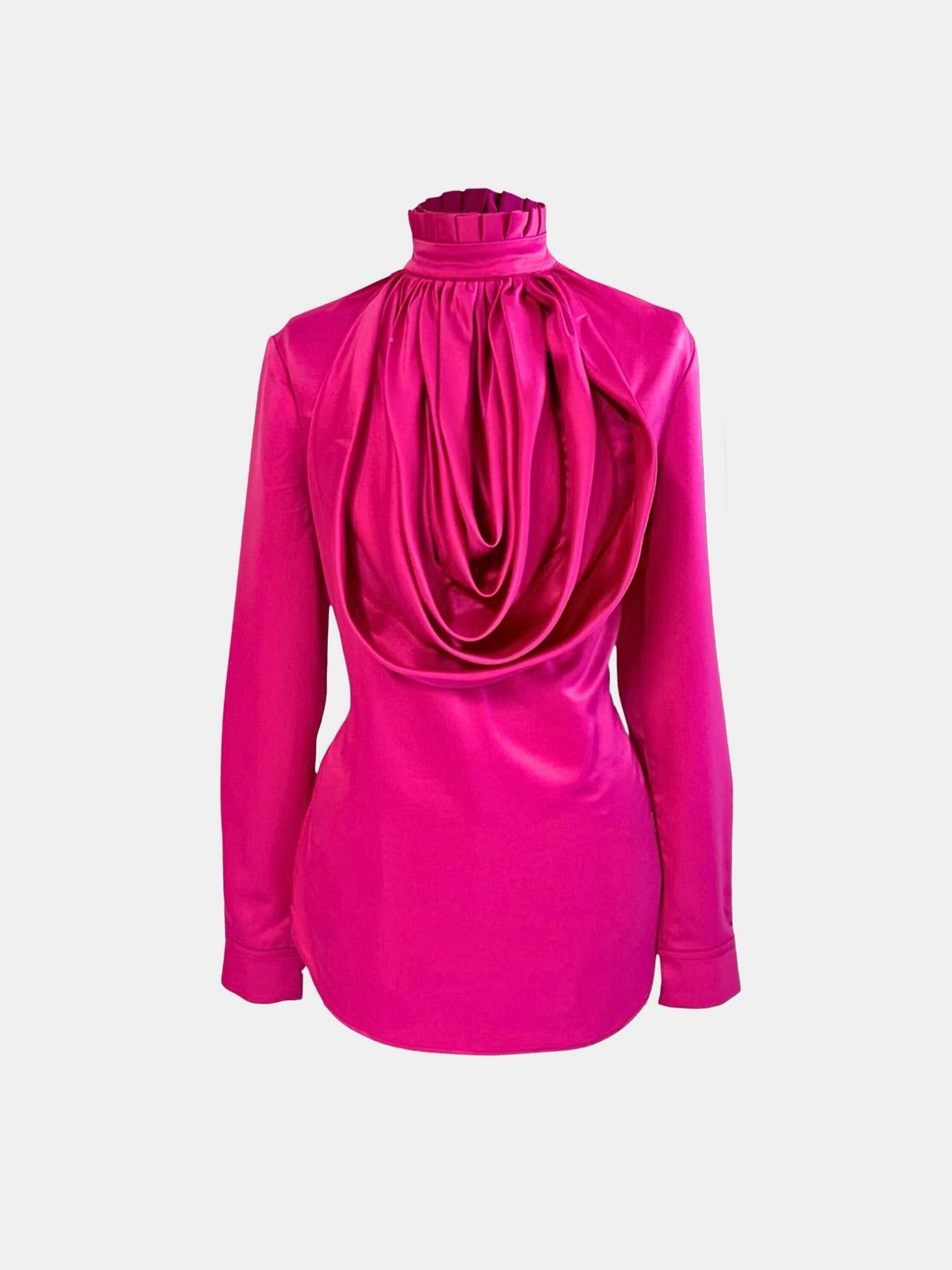 Gert - Johan Coetzee candy pink waterfall satin blouse - Gert - Johan Coetzee