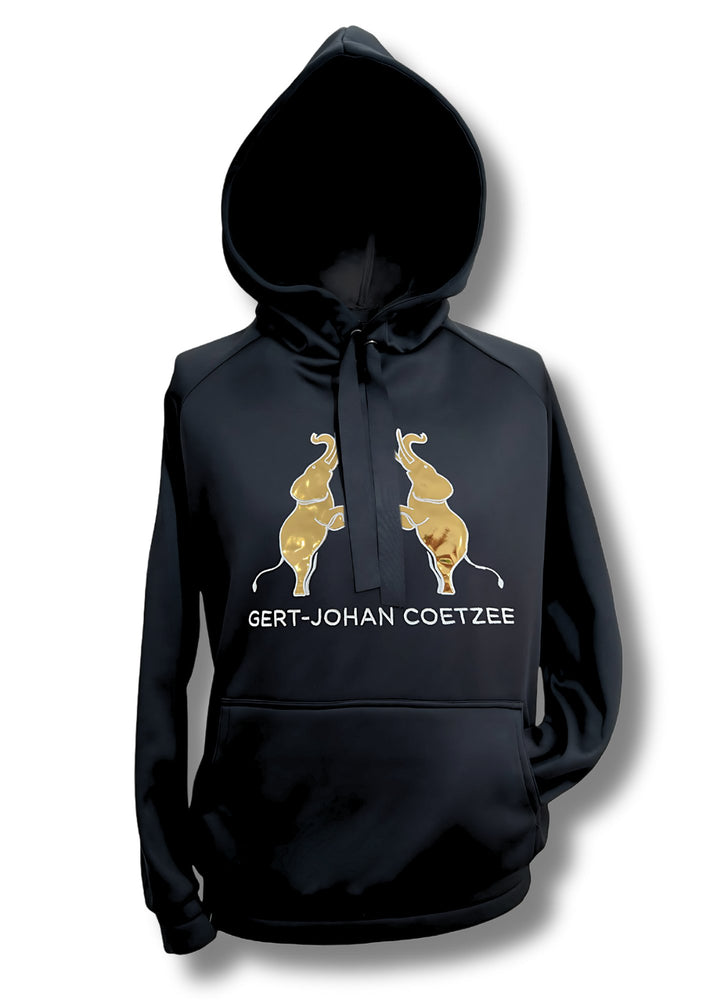 Gert-Johan Coetzee metallic gold elephant hoodie