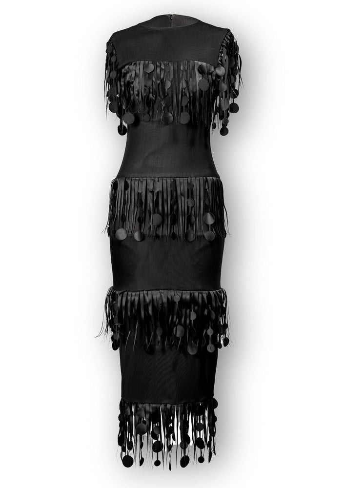 Gert-Johan Coetzee polkadot fringe dress - Black