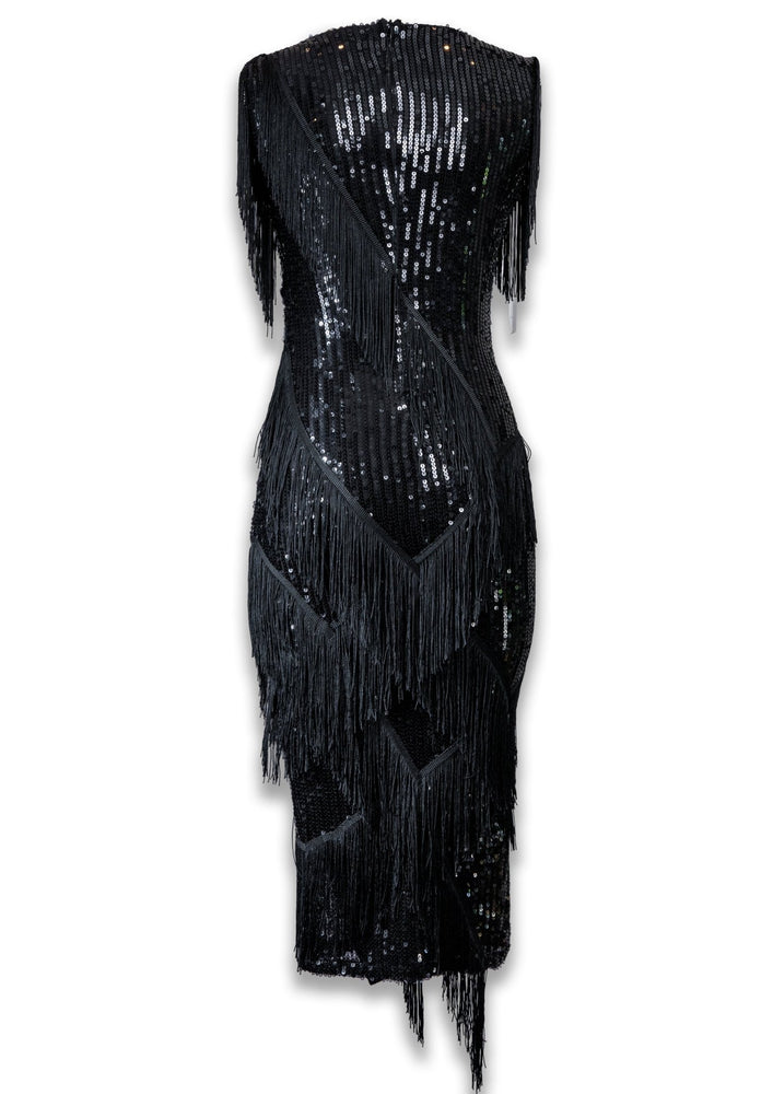 Gert - Johan Coetzee sequin deco tassel dress - Black - Gert - Johan Coetzee