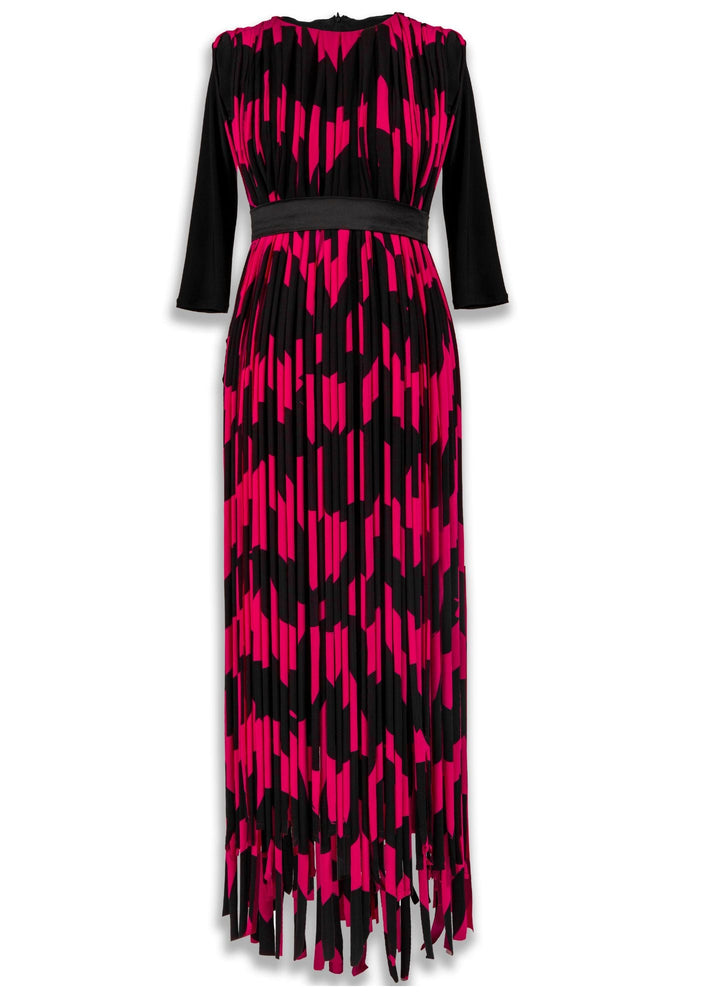 Gert - Johan Coetzee wave print fringe dress. - Gert - Johan Coetzee