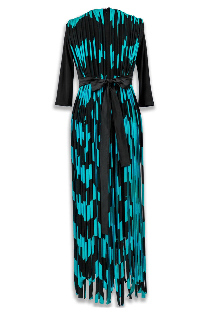 Gert - Johan Coetzee wave print fringe dress. - Gert - Johan Coetzee