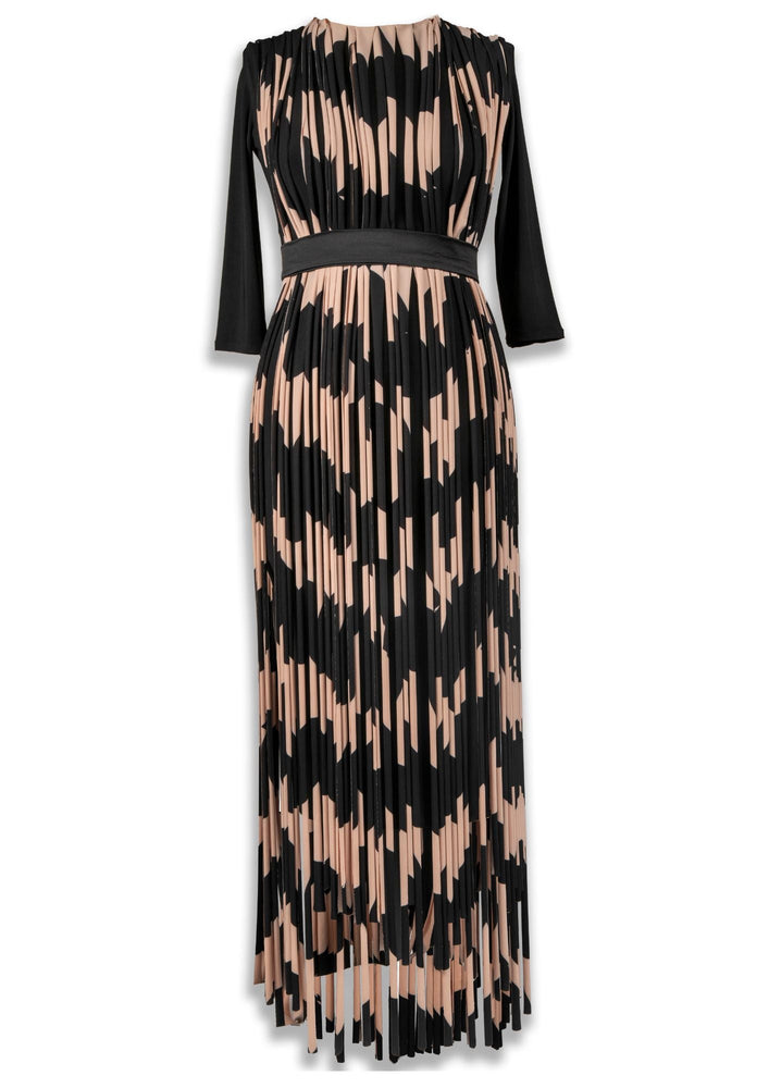 Gert - Johan Coetzee wave print fringe dress. - Gert - Johan Coetzee