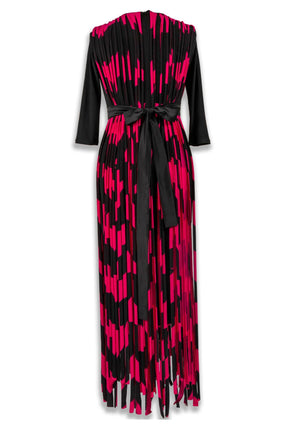 Gert - Johan Coetzee wave print fringe dress. - Gert - Johan Coetzee