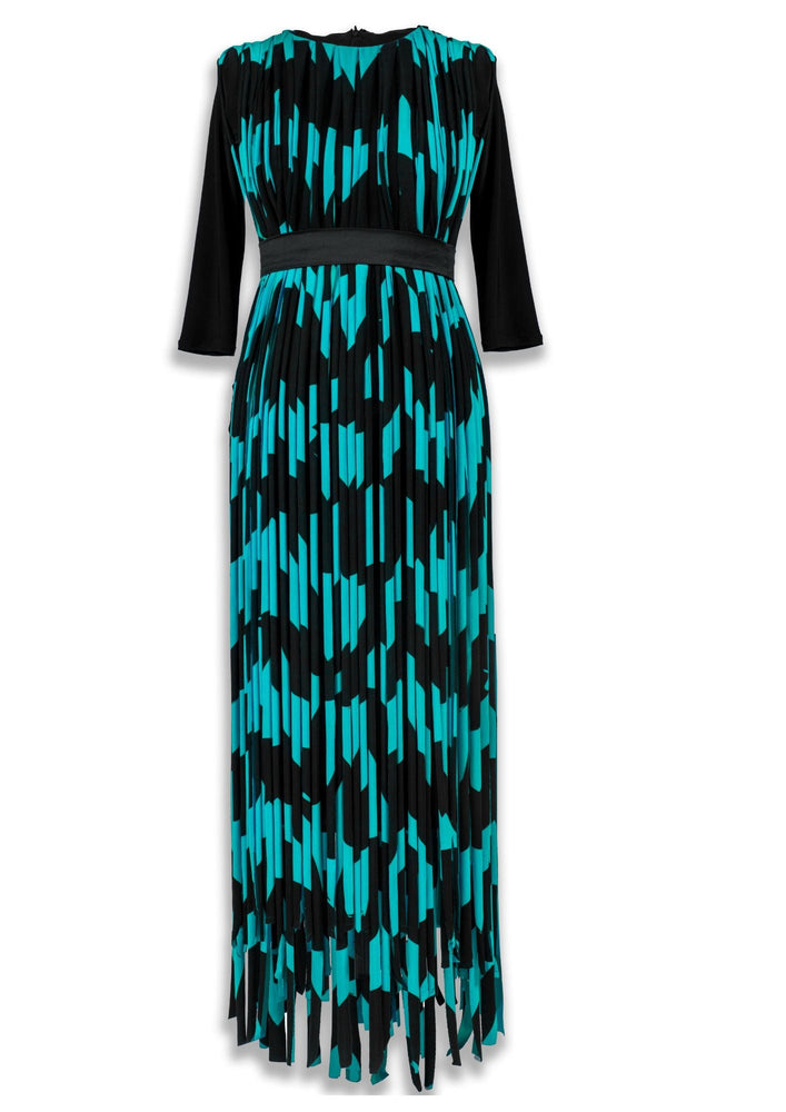 Gert - Johan Coetzee wave print fringe dress. - Gert - Johan Coetzee