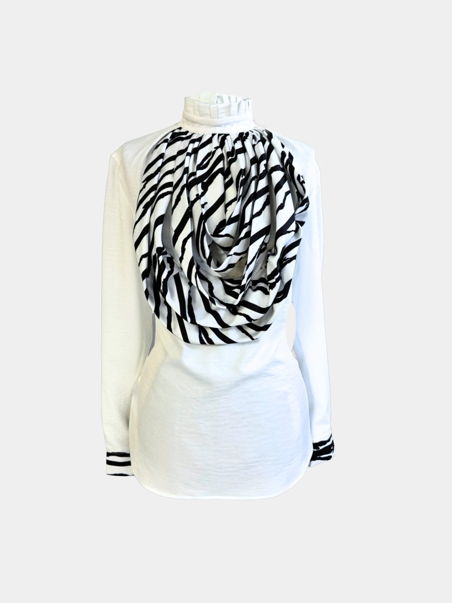 Gert - Johan Coetzee Zebra waterfall satin blouse - Gert - Johan Coetzee
