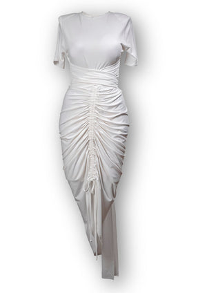 gert ruched T-Shirt dress - White - Gert - Johan Coetzee