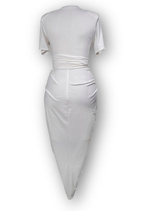 gert ruched T-Shirt dress - White - Gert - Johan Coetzee