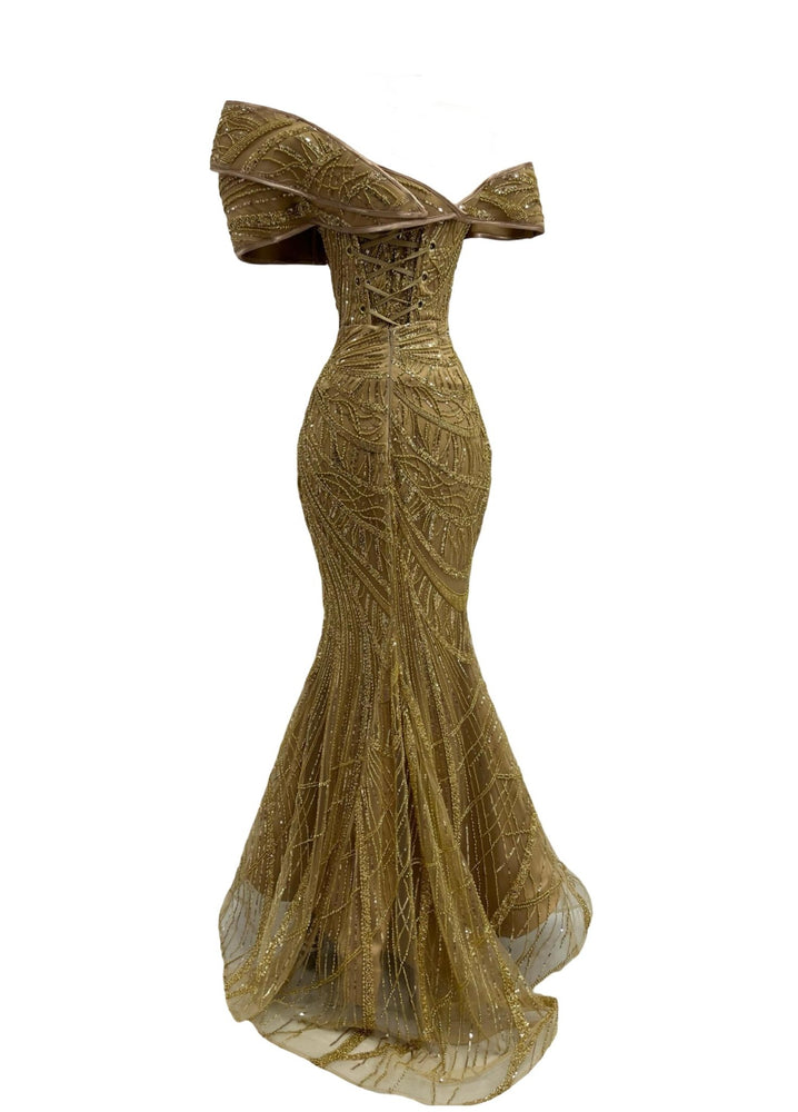 Gold Beaded Gert - Johan Coetzee Gown - Gert - Johan Coetzee