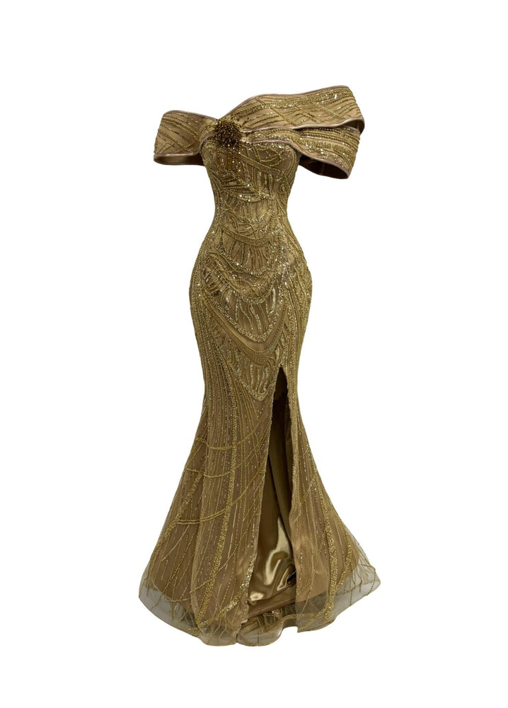 Gold Beaded Gert-Johan Coetzee Gown