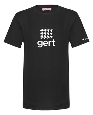 Houndstooth Gert Logo Print T - shirt - Black - Gert - Johan Coetzee