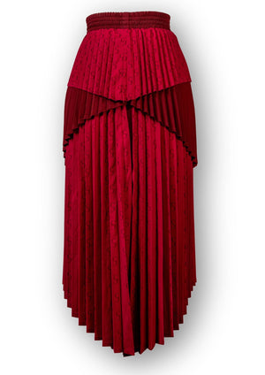 Layered raspberry pleated Skirt - Gert - Johan Coetzee