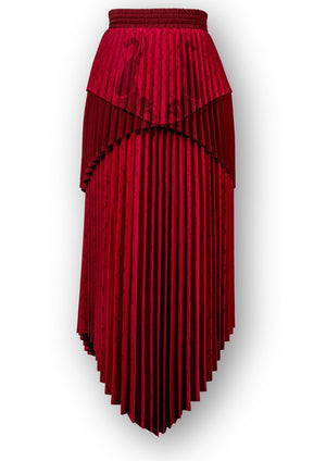 Layered raspberry pleated Skirt - Gert - Johan Coetzee