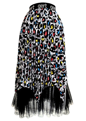 Newspaper gert pleated skirt with tulle - Gert - Johan Coetzee