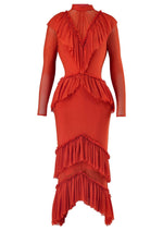 Orange Gert-Johan Coetzee Frill Dress