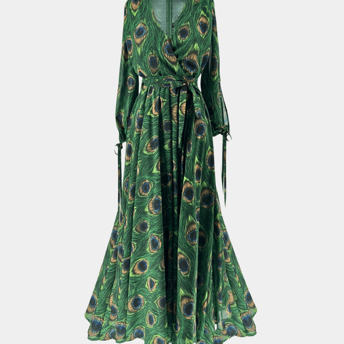 Peacock maxi dress