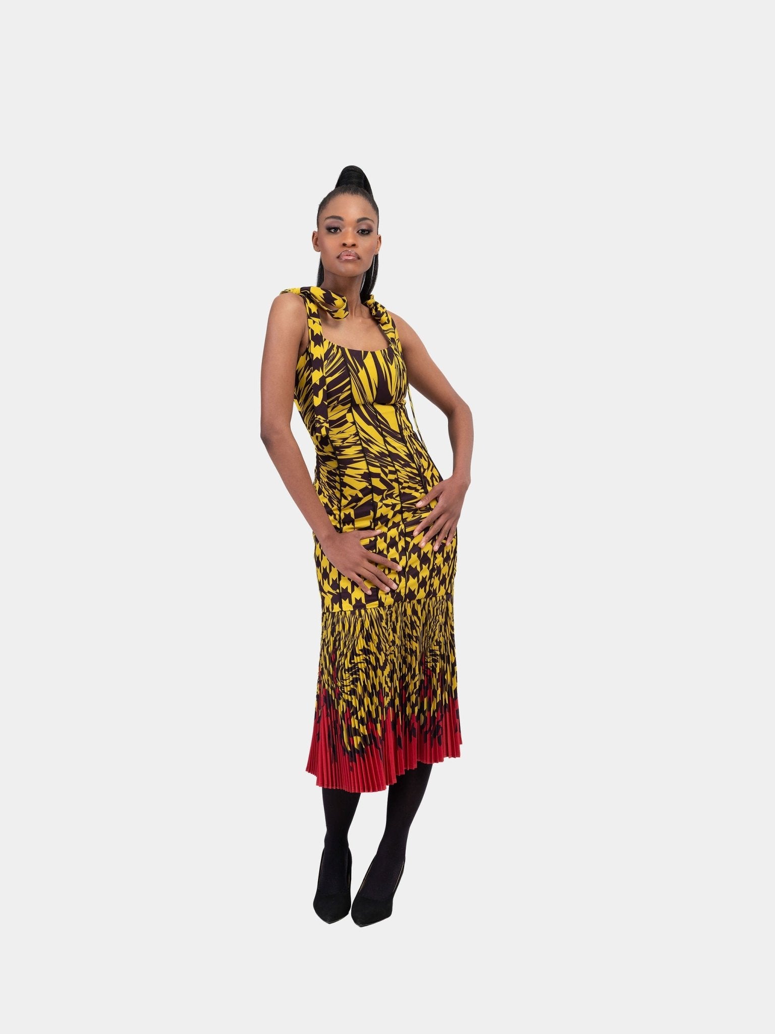 Pleated Lace Up Bodycon - Gert - Johan Coetzee