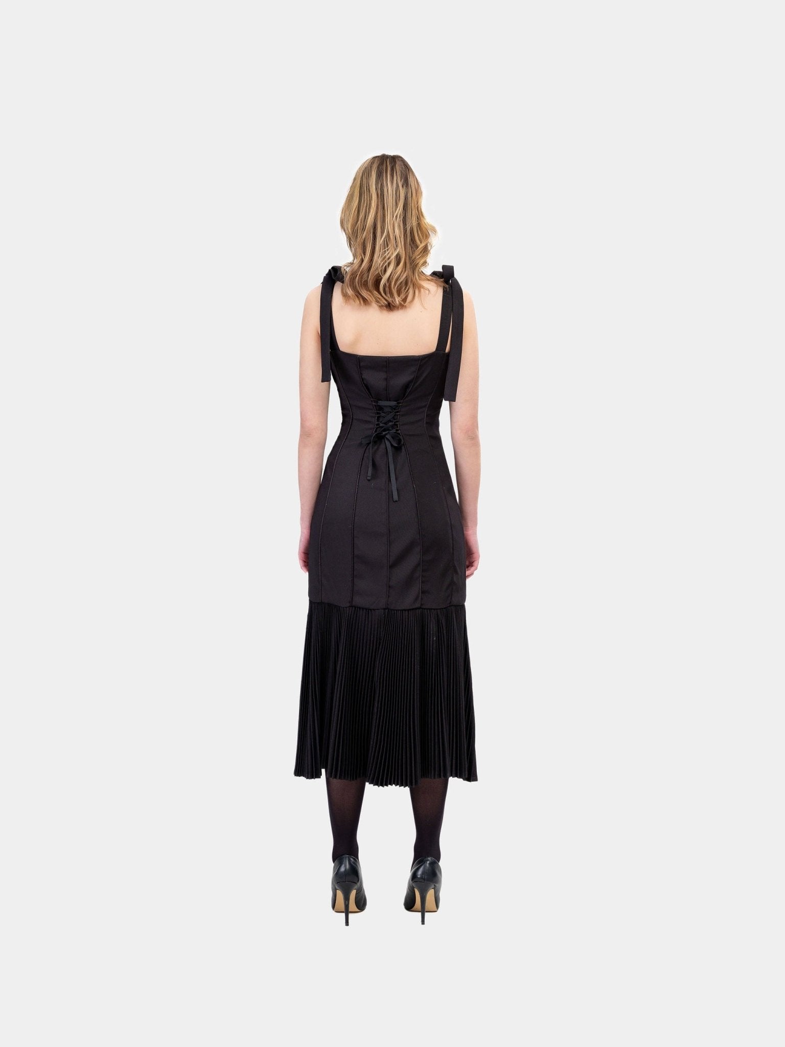 Pleated Lace Up Bodycon - Gert - Johan Coetzee