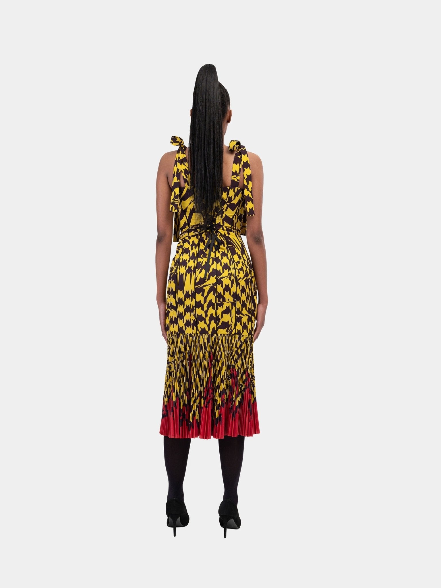 Pleated Lace Up Bodycon - Gert - Johan Coetzee