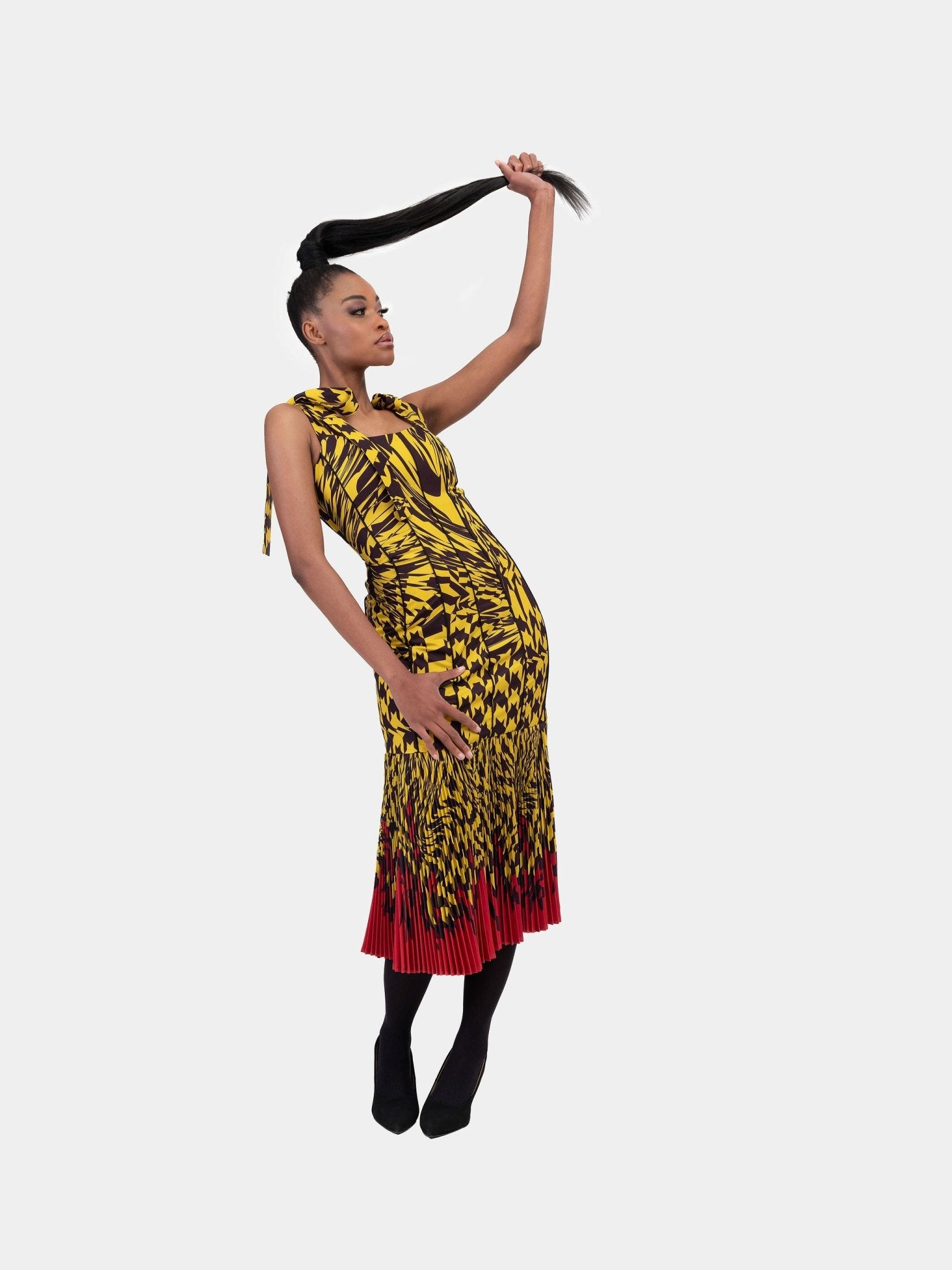 Pleated Lace Up Bodycon - Gert - Johan Coetzee