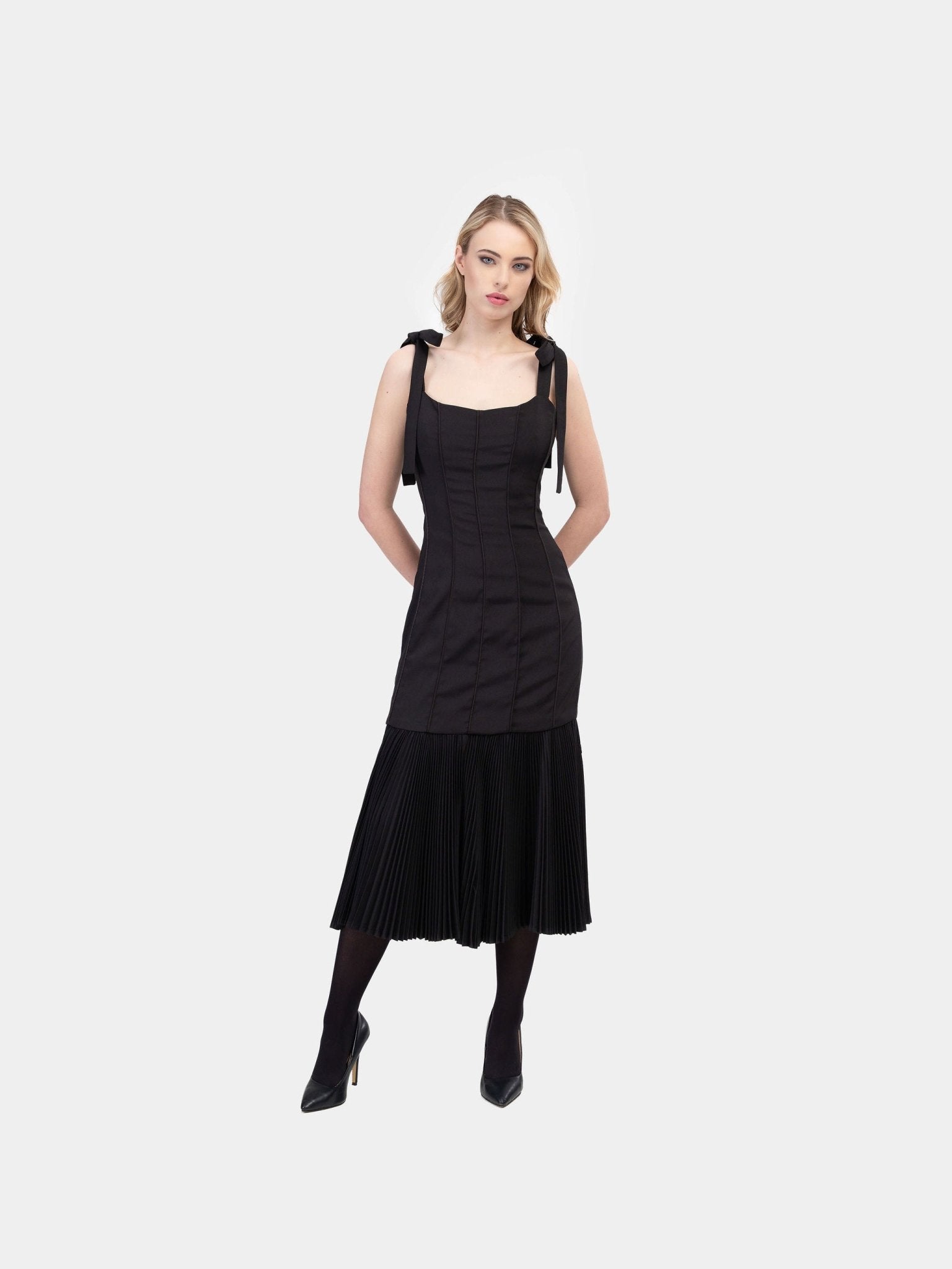 Pleated Lace Up Bodycon - Gert - Johan Coetzee