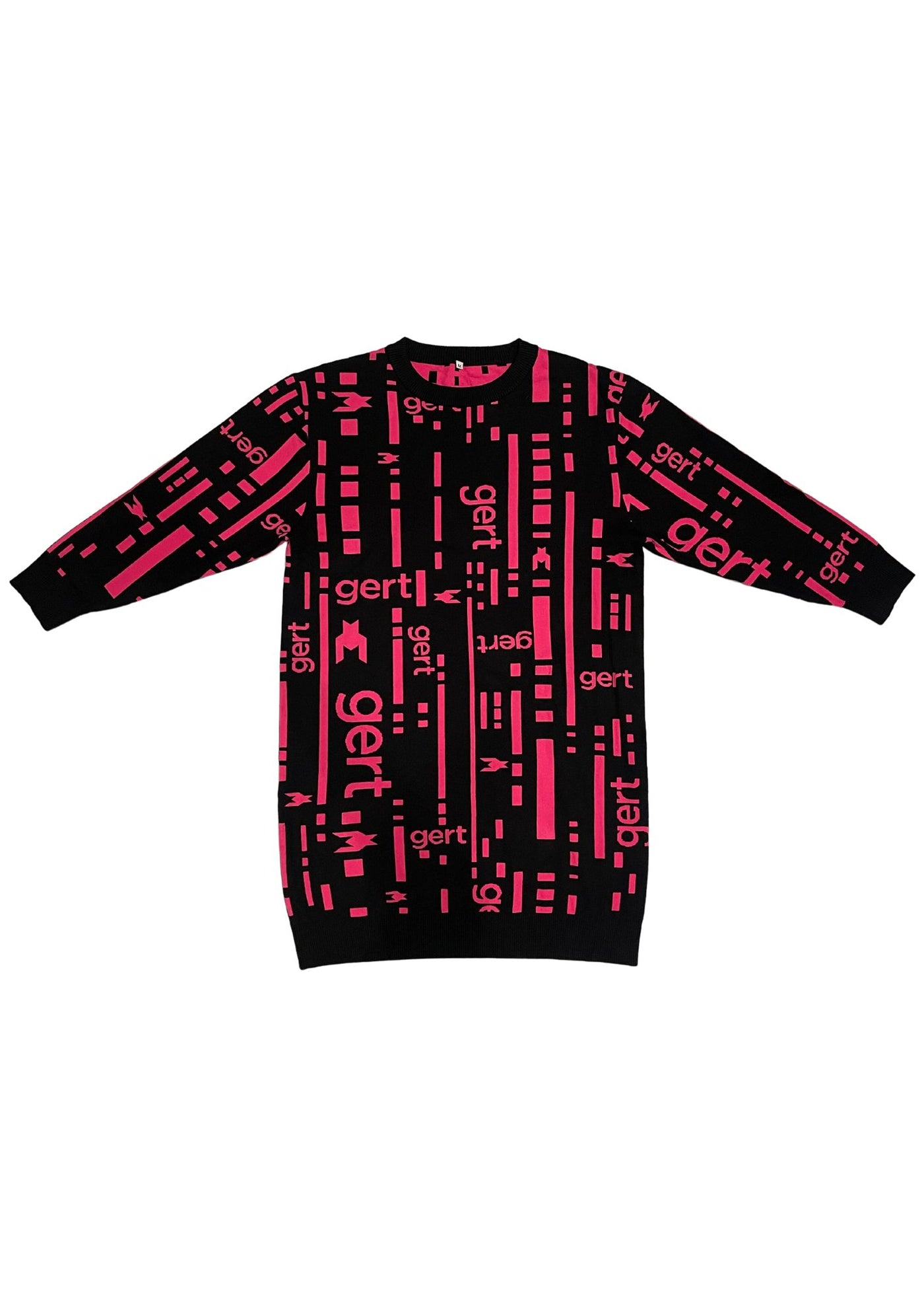 Raspberry and black Oversized Sweater Dress