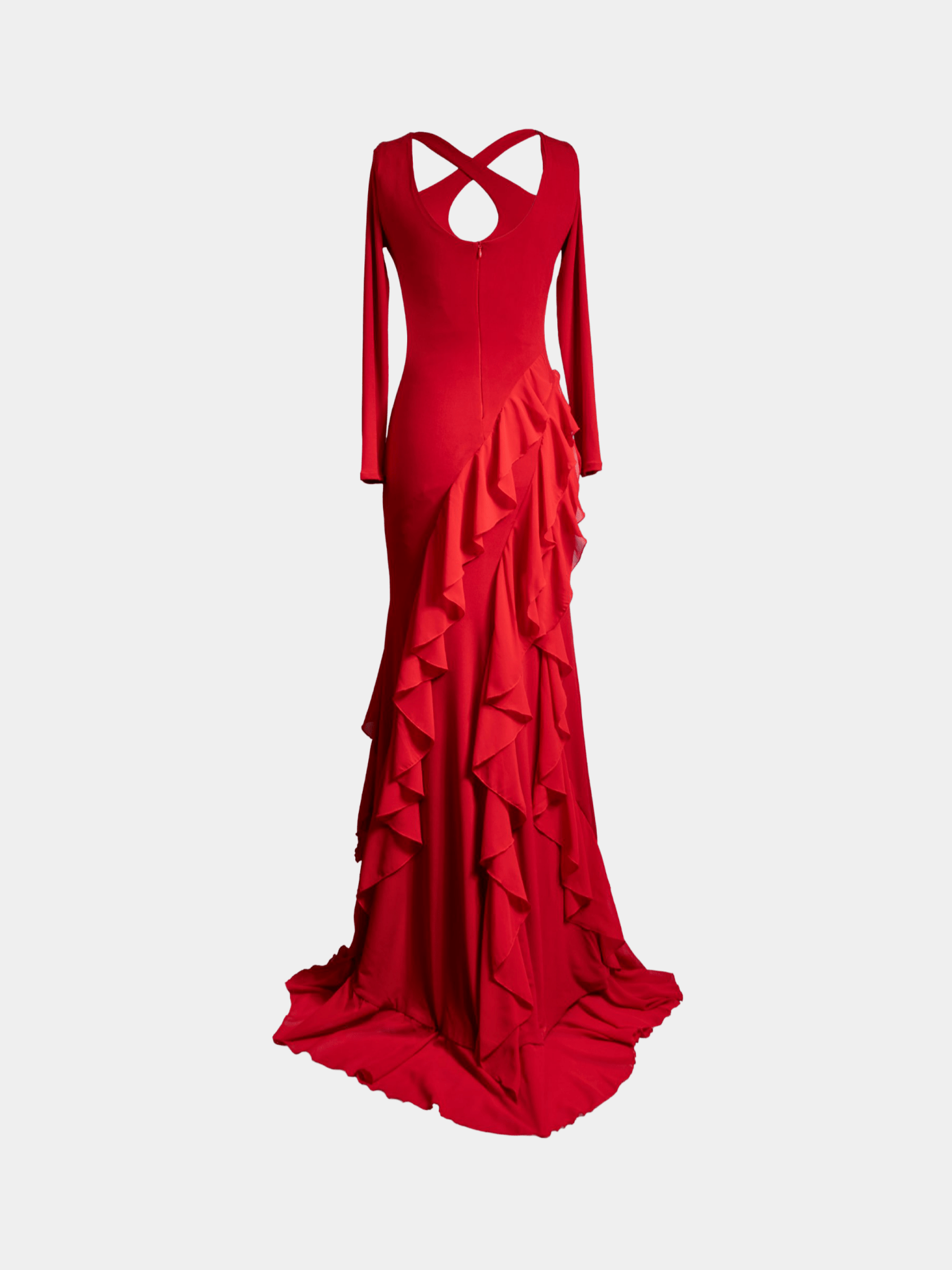 Red waterfall cascade dress - Gert - Johan Coetzee