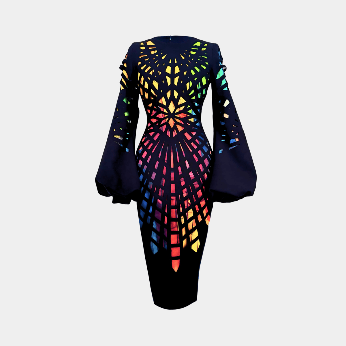【新品】ELIZABETH STAINED GLASS SHEER DRESS stained-glass-bodycon-dress-
