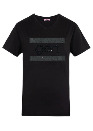 Gert Black Crystal T-Shirt-Black