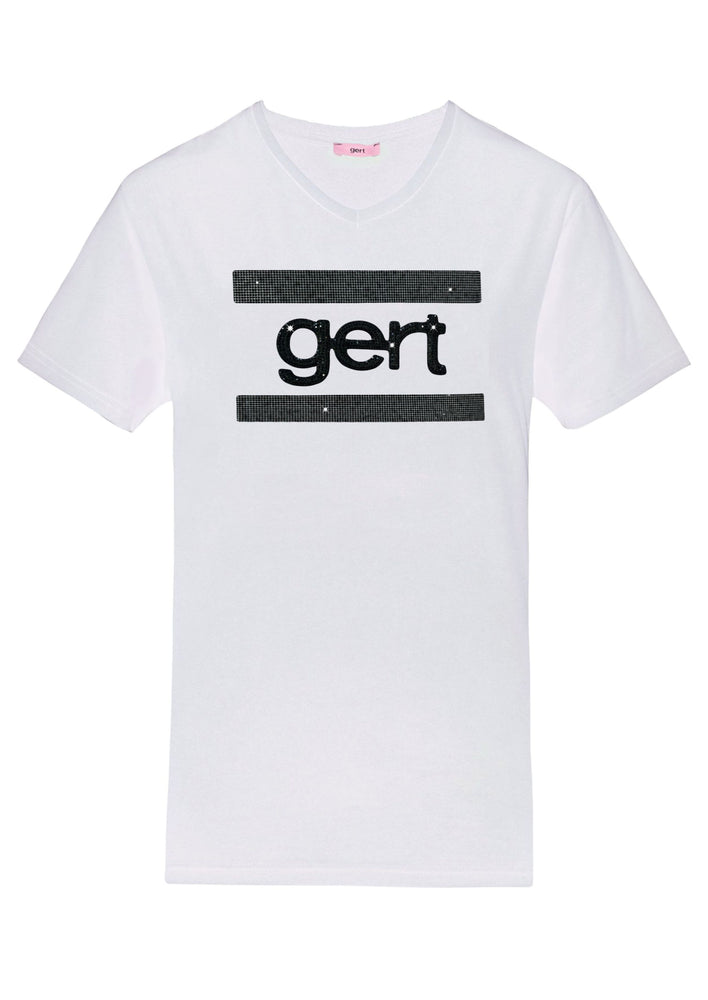 Gert Black Crystal T-Shirt-White