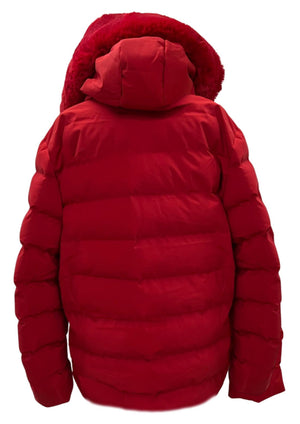 Red puffy jacket