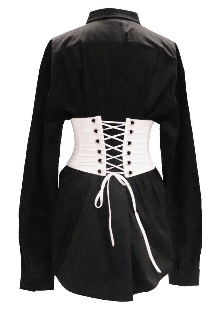 Black Oversized Gert Cotton Shirt (corset sold separately)