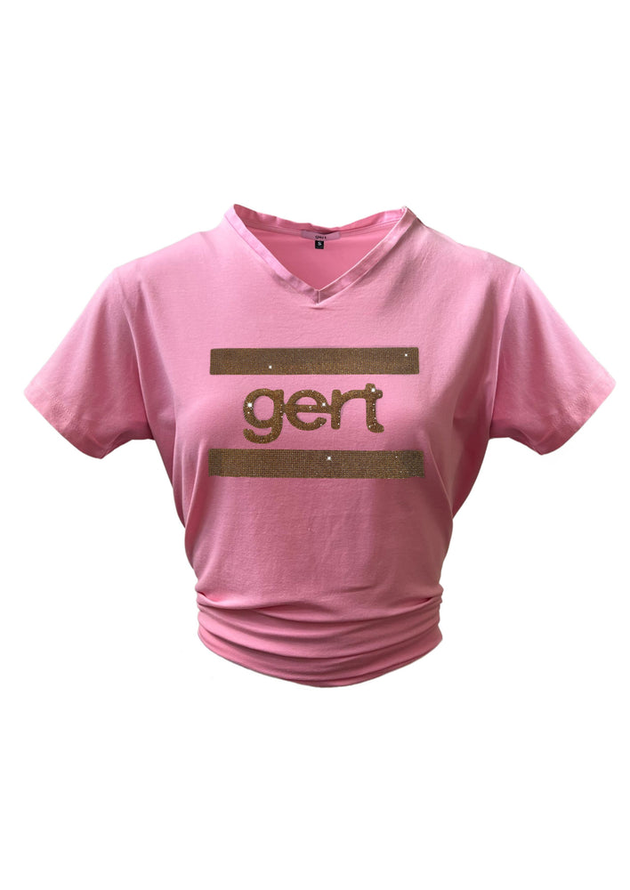 Gert Gold Crystal T-Shirt-Pink