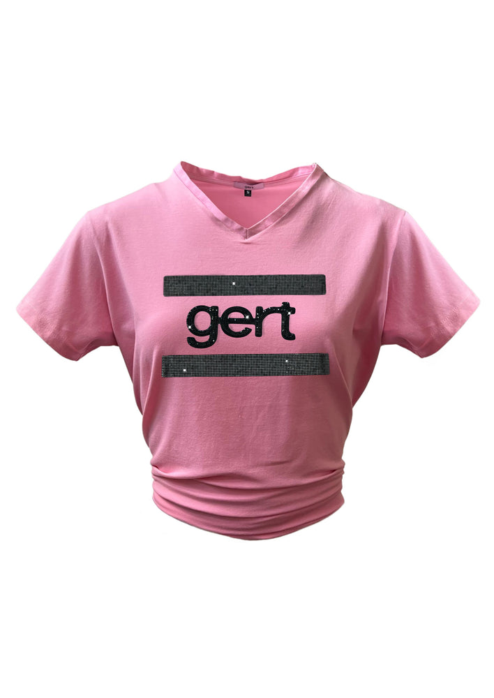 Gert Black Crystal T-Shirt-Pink