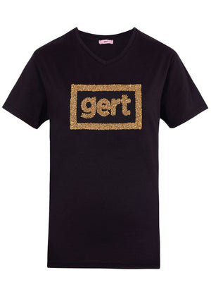 Gert Gold Crystallised T-Shirt-Black