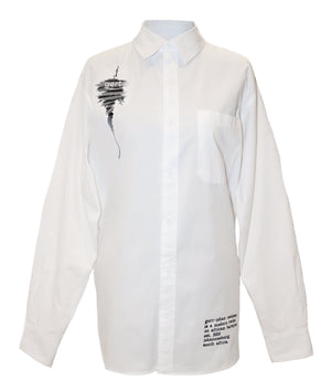 White Oversized Gert Cotton Shirt (corset sold separately)