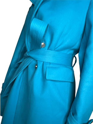Turquoise Melton Coat *Pre-Order*