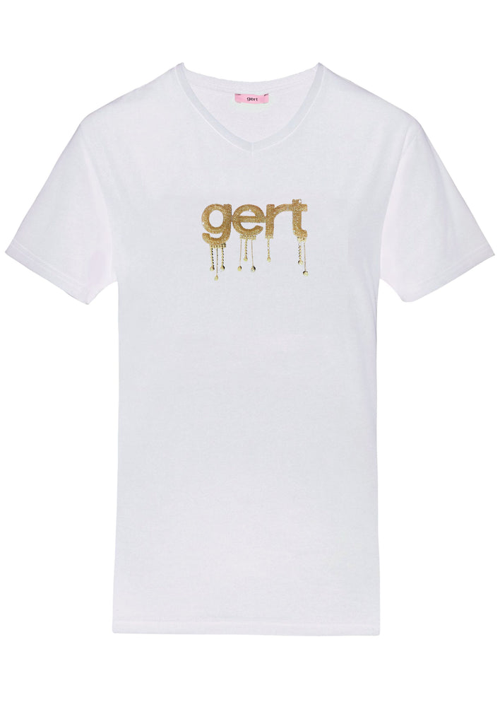 Crystal Drip T-Shirt (Gold on White) *Pre-Order*