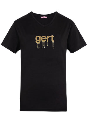Crystal Drip T-Shirt (Gold on Black)