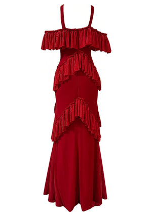 Halter Frill Dress Red