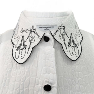 White Scallop Blouse