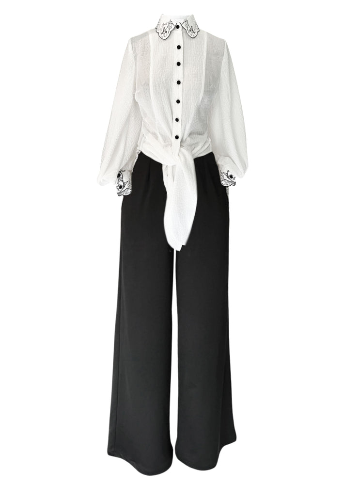 Scallop Detail Highwaisted Pants